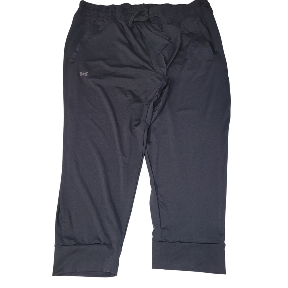Under Armour Mens XXL Black‎ HeatGear Capri Jogger Pants Training Gym
